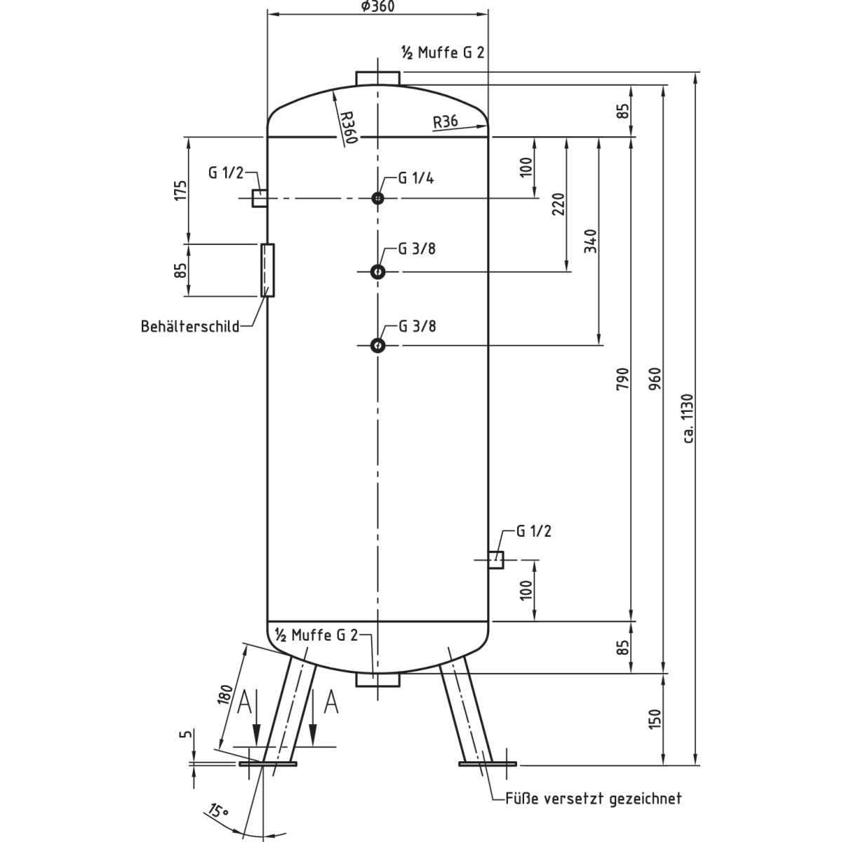 AIRCRAFT Druckluftbehälter DB VZ 90/11 V AIRCRAFT Druckluftbehälter DB VZ 90/11 V