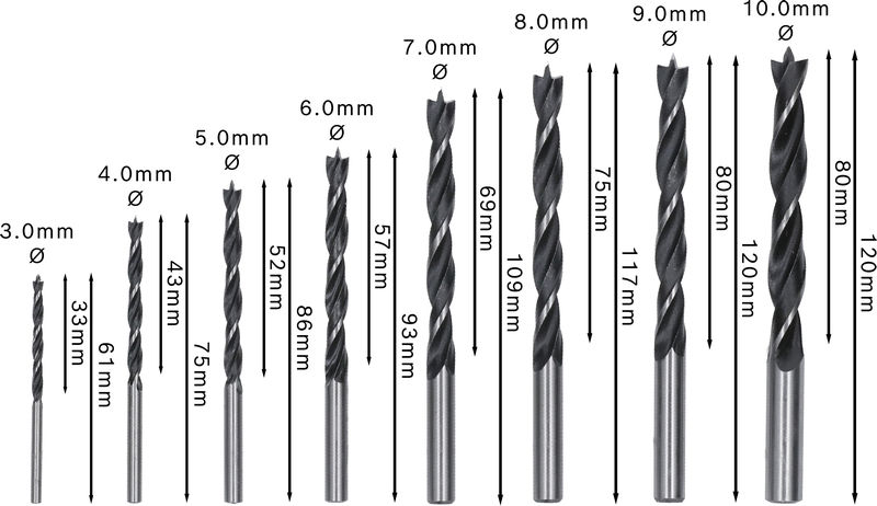 BOSCH 8-teiliges Holzspiralbohrer-Set, Robust Line, 3–10 mm BOSCH 8-teiliges Holzspiralbohrer-Set, Robust Line, 3–10 mm