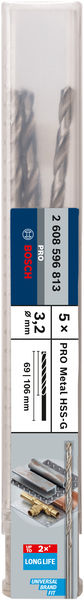 BOSCH Metallbohrer DIN 340 HSS-G 3,2 mm, 5/Pack BOSCH Metallbohrer DIN 340 HSS-G 3,2 mm, 5/Pack