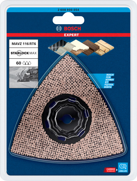 BOSCH EXPERT Sanding Plate MAVZ 116 RT6 Blatt für Multifunktionswerkzeuge, 116 mm BOSCH EXPERT Sanding Plate MAVZ 116 RT6 Blatt für Multifunktionswerkzeuge, 116 mm