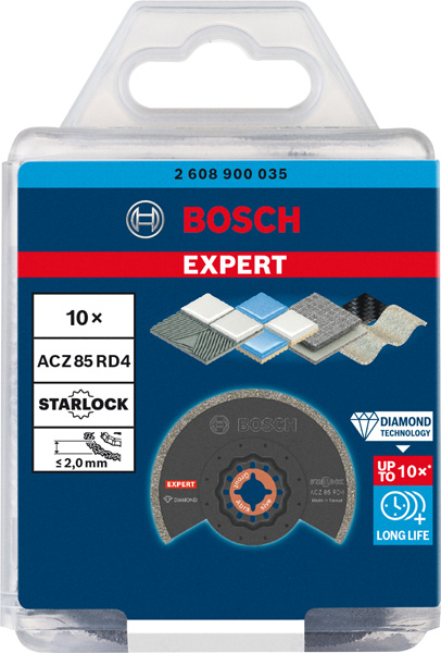 BOSCH EXPERT Grout Segment Blade ACZ 85 RD4 Blatt für Multifunktionswerkzeuge, 85 mm, 10 Stück BOSCH EXPERT Grout Segment Blade ACZ 85 RD4 Blatt für Multifunktionswerkzeuge, 85 mm, 10 Stück