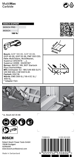BOSCH EXPERT MultiMax PAIZ 32 APIT Blatt für Multifunktionswerkzeuge, 32 mm