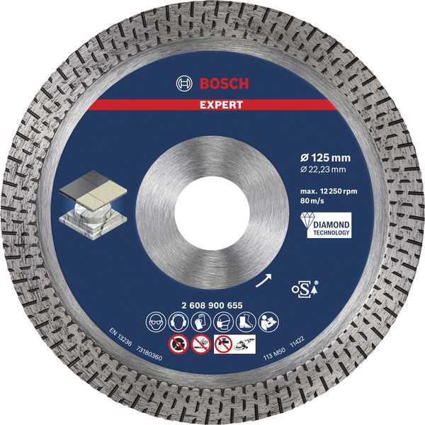 BOSCH EXPERT HardCeramic Diamanttrennscheiben, 125 x 22,23 x 1,4 x 10 mm BOSCH EXPERT HardCeramic Diamanttrennscheiben, 125 x 22,23 x 1,4 x 10 mm