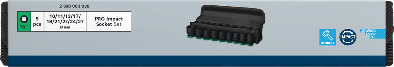 BOSCH PRO Impact Steckschlüsselsatz Set, 1/2", Standard, 9‑tlg. BOSCH PRO Impact Steckschlüsselsatz Set, 1/2", Standard, 9‑tlg.