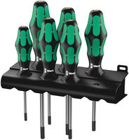 WERA Schraubendrehersatz Kraftform TORX, Haltefunktion 367/6 HF Rack