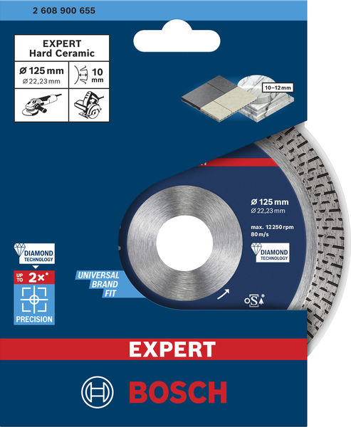 BOSCH EXPERT HardCeramic Diamanttrennscheiben, 125 x 22,23 x 1,4 x 10 mm BOSCH EXPERT HardCeramic Diamanttrennscheiben, 125 x 22,23 x 1,4 x 10 mm