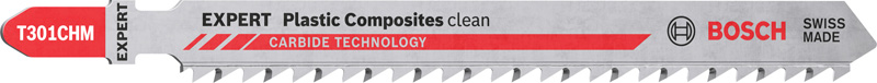 BOSCH EXPERT ‘Plastic Composites Clean’ T 301 CHM Stichsägeblatt, 3 Stück BOSCH EXPERT ‘Plastic Composites Clean’ T 301 CHM Stichsägeblatt, 3 Stück