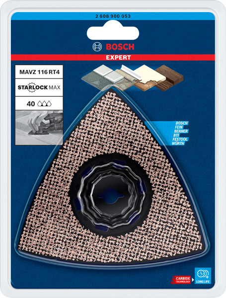BOSCH EXPERT Sanding Plate MAVZ 116 RT4 Blatt für Multifunktionswerkzeuge, 116 mm BOSCH EXPERT Sanding Plate MAVZ 116 RT4 Blatt für Multifunktionswerkzeuge, 116 mm