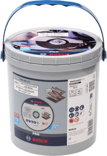 BOSCH PRO Stainless Steel and Metal Trennscheibe, 125 x 1 x 22,23 mm, gerade, 100 Stk. BOSCH PRO Stainless Steel and Metal Trennscheibe, 125 x 1 x 22,23 mm, gerade, 100 Stk.