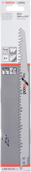 BOSCH Säbelsägeblatt S 1531 L, Top for Wood, 5er-Pack BOSCH Säbelsägeblatt S 1531 L, Top for Wood, 5er-Pack