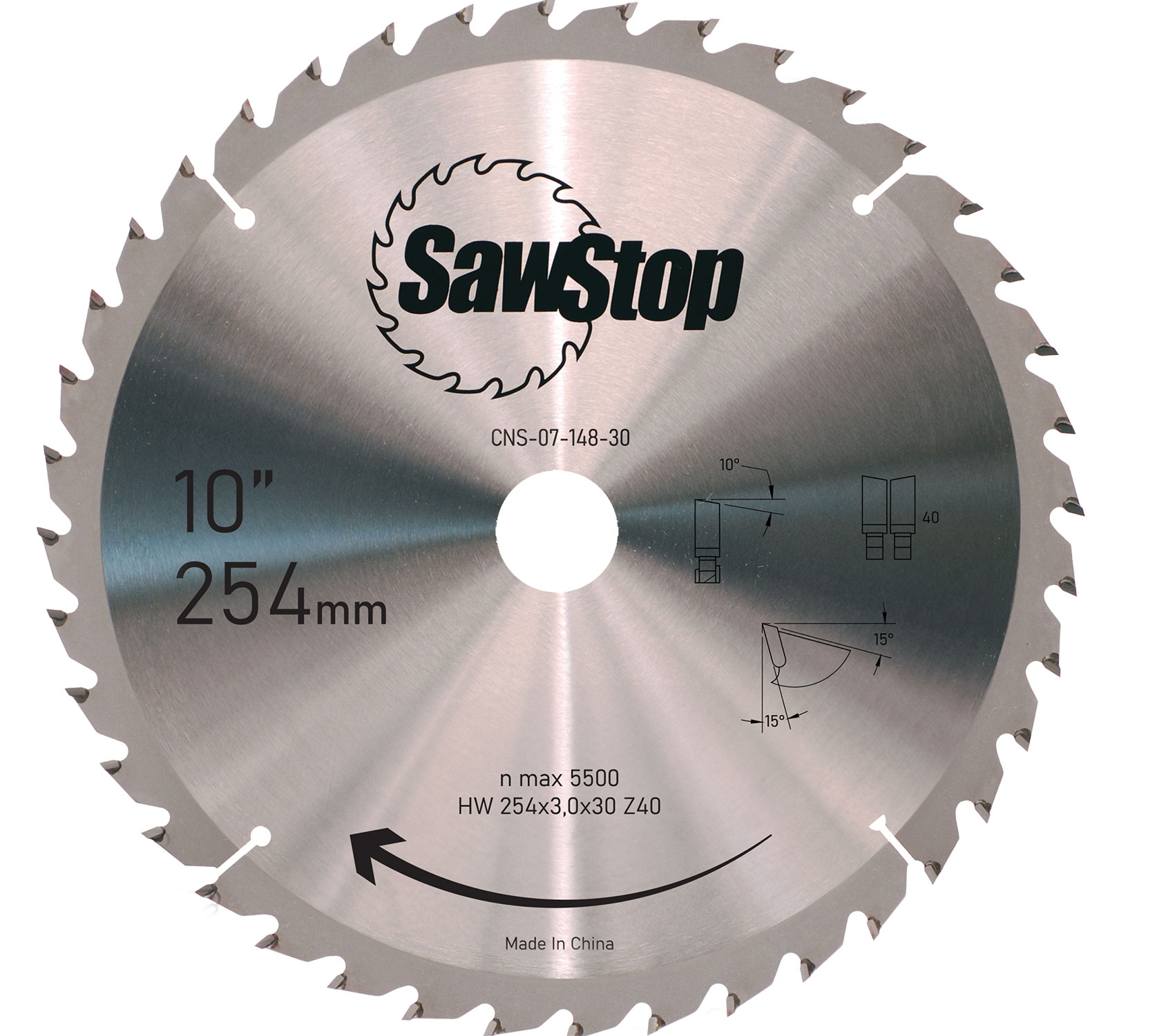 SAWSTOP STANDARD Sägeblatt 254x3,0/2,0x30, WZ40