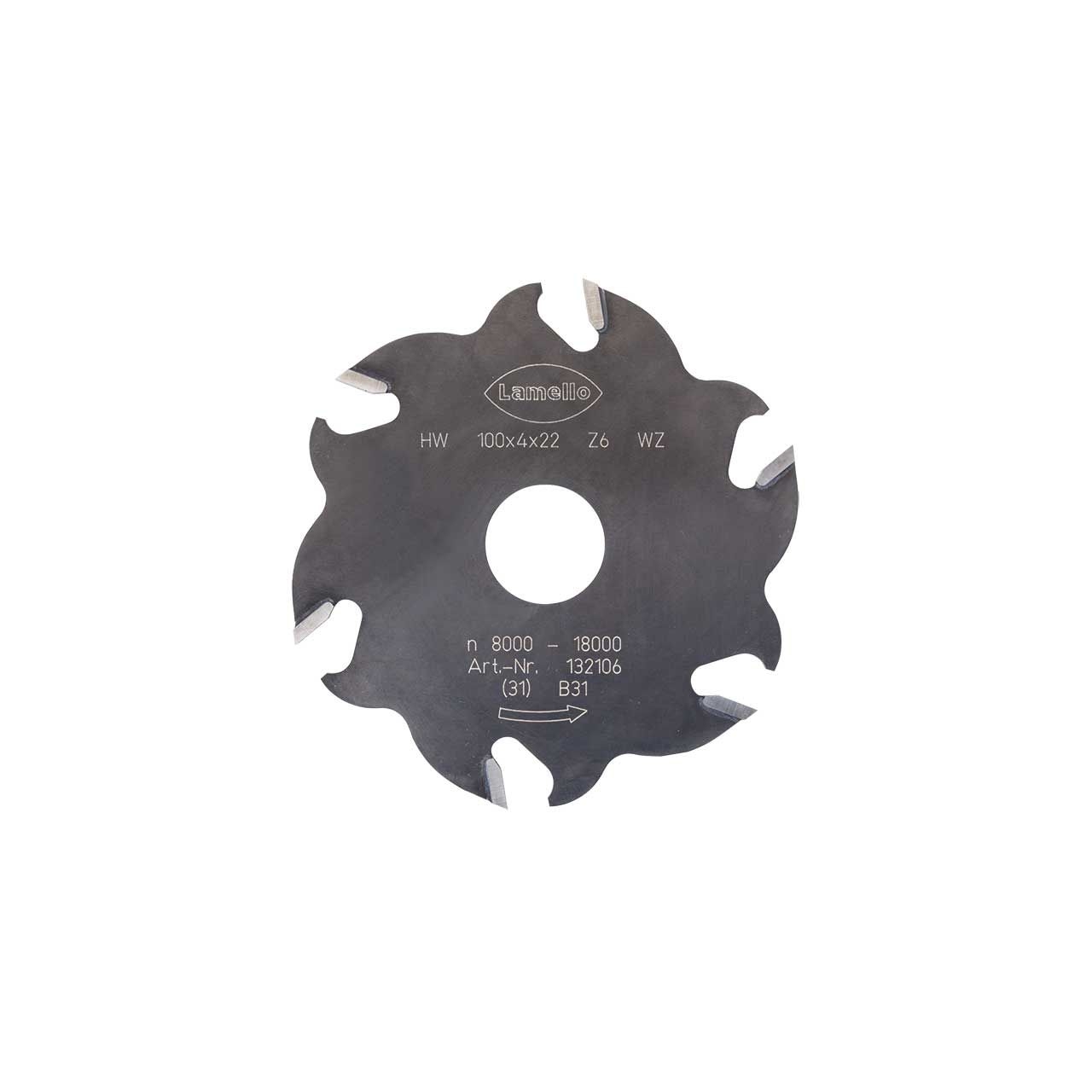 LAMELLO Nutfräser für Classic X, HW, Ø100x4xØ22 mm, Z6 Wechselzahn LAMELLO Nutfräser für Classic X, HW, Ø100x4xØ22 mm, Z6 Wechselzahn