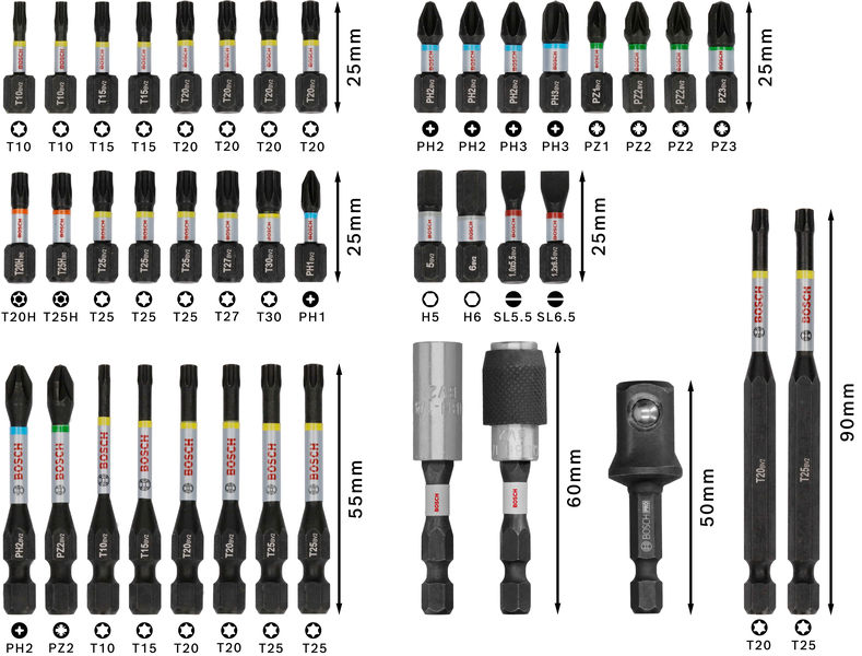 BOSCH PRO Impact Schrauberbit Set, 41-tlg. BOSCH PRO Impact Schrauberbit Set, 41-tlg.