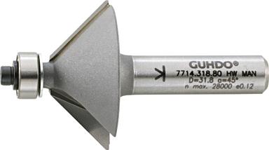 GUHDO HW-Fasefräser Z2 S8 D31,8 45 Grad GUHDO HW-Fasefräser Z2 S8 D31,8 45 Grad