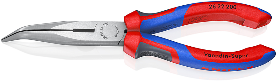 KNIPEX Flachrundzange mit Schneide (Storchschnabelzange) schwarz atramentiert 200 mm