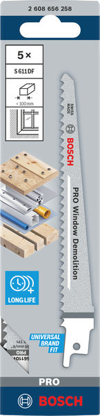 BOSCH Säbelsägeblatt S 611 DF, Heavy for Wood and Metal, 5er-Pack BOSCH Säbelsägeblatt S 611 DF, Heavy for Wood and Metal, 5er-Pack