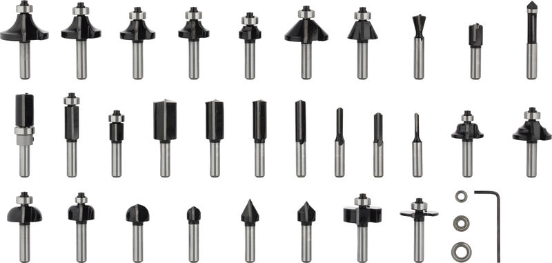 BOSCH 30 tlg Mixed Fräser Set 8mm Schaft BOSCH 30 tlg Mixed Fräser Set 8mm Schaft