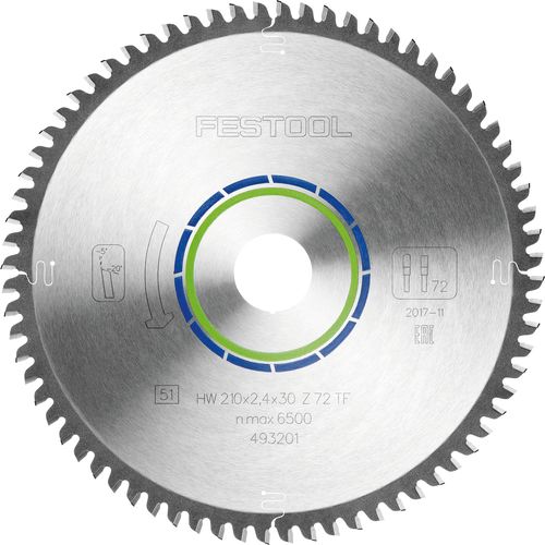 FESTOOL Kreissägeblatt ALUMINIUM/PLASTICS HW 210x2,4x30 TF72 FESTOOL Kreissägeblatt ALUMINIUM/PLASTICS HW 210x2,4x30 TF72