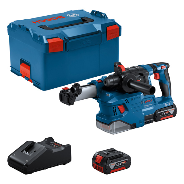 BOSCH Akku-Bohrhammer mit SDS plus GBH 18V-22, 2 x Akku GBA 18V 4.0Ah in L-BOXX 238