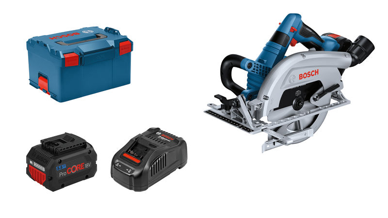 BOSCH Akku-Handkreissäge GKS 18V-70 L (2x ProCore 5,5Ah, GAL1880CV)