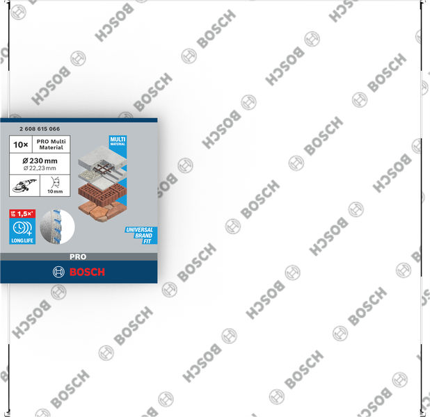 BOSCH PRO Multi Material Diamanttrennscheibe, 230 x 22,23 mm, 10-tlg. BOSCH PRO Multi Material Diamanttrennscheibe, 230 x 22,23 mm, 10-tlg.