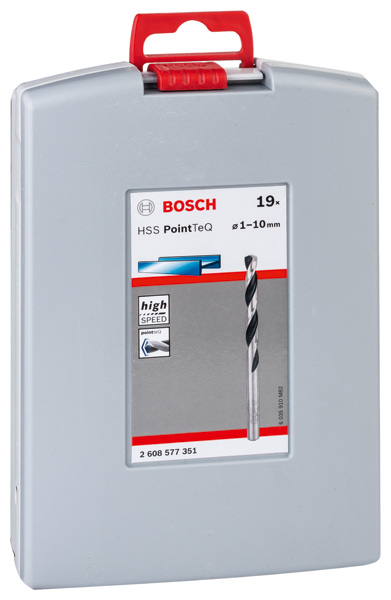 BOSCH HSS-Spiralbohrer-Set PointTeQ, 19-tlg., ProBox, 1-10 mm