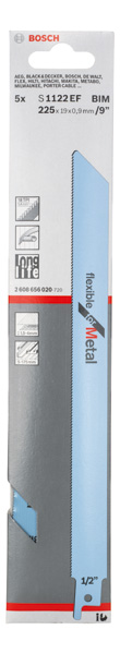 BOSCH Säbelsägeblatt S 1122 EF, Flexible for Metal, 5er-Pack BOSCH Säbelsägeblatt S 1122 EF, Flexible for Metal, 5er-Pack