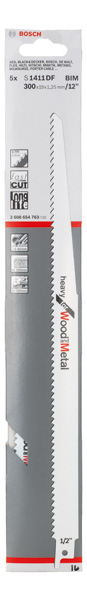 BOSCH Säbelsägeblatt S 1411 DF, Heavy for Wood and Metal, 5er-Pack BOSCH Säbelsägeblatt S 1411 DF, Heavy for Wood and Metal, 5er-Pack