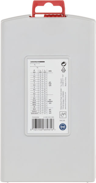 BOSCH 25-teiliges HSS-G ProBox Metallbohrer-Set, DIN 338, 135°, 1–13 mm