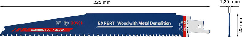 BOSCH EXPERT Wood with Metal Demolition S1167XHM Säbelsägeblatt, 1 Stück BOSCH EXPERT Wood with Metal Demolition S1167XHM Säbelsägeblatt, 1 Stück