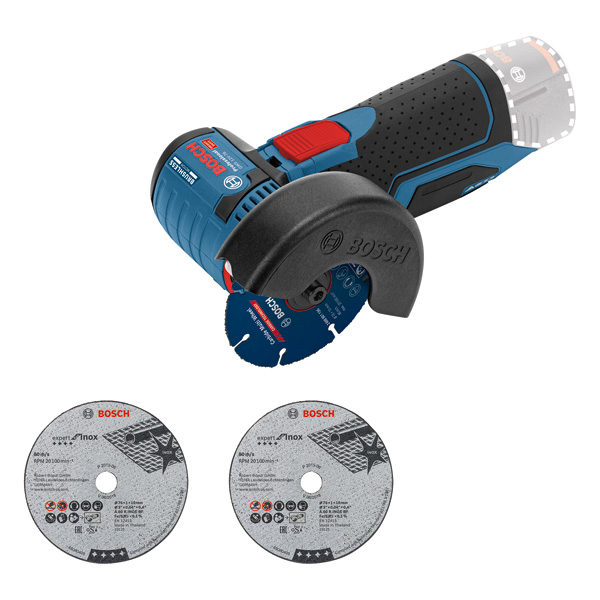 BOSCH Akku-Winkelschleifer GWS 12V-76 in Karton mit Trenn-/Schleifscheiben BOSCH Akku-Winkelschleifer GWS 12V-76 in Karton mit Trenn-/Schleifscheiben
