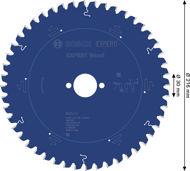 BOSCH EXPERT Wood Kreissägeblatt, 216 x 2,4/1,8 x 30 mm, Z48 BOSCH EXPERT Wood Kreissägeblatt, 216 x 2,4/1,8 x 30 mm, Z48