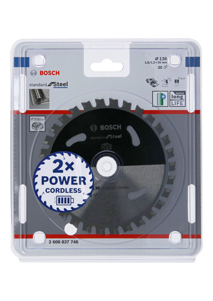 BOSCH PRO Steel cordless Kreissägeblatt 136 x 1,6 x 20 mm BOSCH PRO Steel cordless Kreissägeblatt 136 x 1,6 x 20 mm