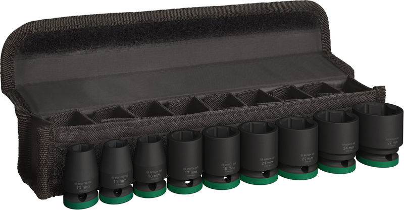 BOSCH PRO Impact Steckschlüsselsatz Set, 1/2", Standard, 9‑tlg.