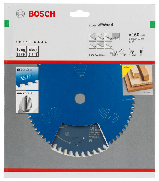 BOSCH Kreissägeblatt Expert for Wood, 160 x 20 x 1,8 mm, 48