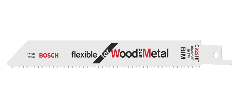 BOSCH Säbelsägeblatt S 922 HF, Flexible for Wood and Metal, 5er-Pack BOSCH Säbelsägeblatt S 922 HF, Flexible for Wood and Metal, 5er-Pack