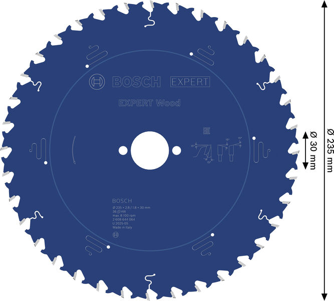 BOSCH Kreissägeblatt Expert for Wood, 235 x 30 x 2,8 mm, Z36 BOSCH Kreissägeblatt Expert for Wood, 235 x 30 x 2,8 mm, Z36