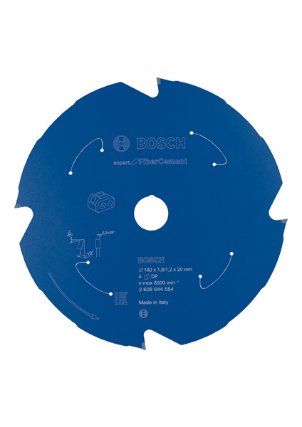 BOSCH Akku-Kreissägeblatt Expert for Fibre Cement, 160 x 1,8/1,2 x 20, 4 Zähne BOSCH Akku-Kreissägeblatt Expert for Fibre Cement, 160 x 1,8/1,2 x 20, 4 Zähne