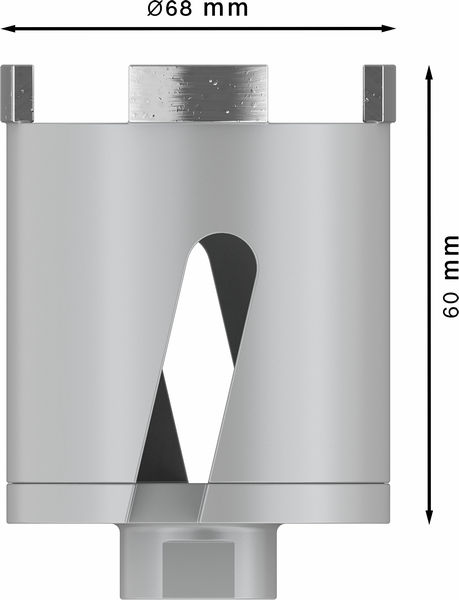 BOSCH Diamant-Dosensenker 68 mm, 60 mm, 4 Segmente, 10 mm BOSCH Diamant-Dosensenker 68 mm, 60 mm, 4 Segmente, 10 mm