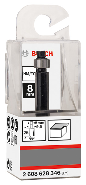 BOSCH Laminat-Bündigfräser, 8 mm, D1 9,5 mm, L 25,4 mm, G 68 mm BOSCH Laminat-Bündigfräser, 8 mm, D1 9,5 mm, L 25,4 mm, G 68 mm