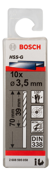 BOSCH Metallbohrer HSS-G, DIN 338 BOSCH Metallbohrer HSS-G, DIN 338