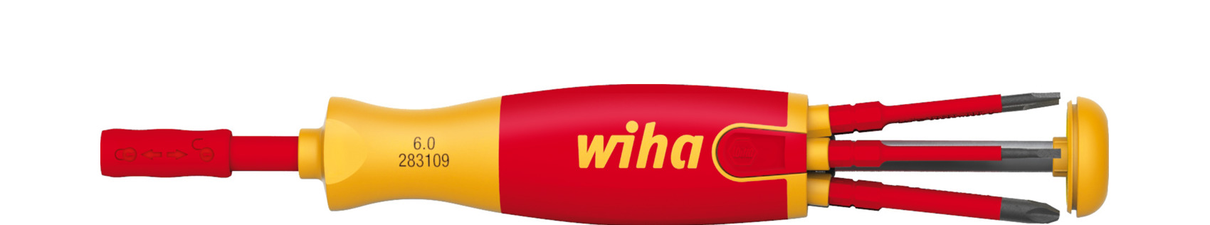 WIHA Schraubendreher mit Bit-Magazin LiftUp electric Schlitz, Phillips mit 6 slimBits WIHA Schraubendreher mit Bit-Magazin LiftUp electric Schlitz, Phillips mit 6 slimBits