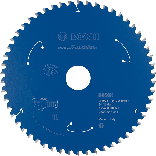 BOSCH Kreissägeblatt für Akkusägen Expert for Aluminium, 190 x 1,8/1,3 x 30, 54 Zähne BOSCH Kreissägeblatt für Akkusägen Expert for Aluminium, 190 x 1,8/1,3 x 30, 54 Zähne