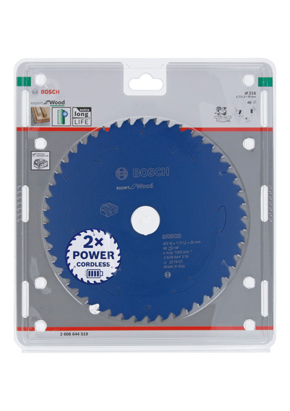 BOSCH Kreissägeblatt für Akkusägen Expert for Wood, 216 x 1,7/1,2 x 30, 48 Zähne BOSCH Kreissägeblatt für Akkusägen Expert for Wood, 216 x 1,7/1,2 x 30, 48 Zähne