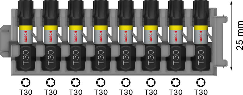 BOSCH PRO Torx Impact Bit, T30, 25 mm, 8-tlg. BOSCH PRO Torx Impact Bit, T30, 25 mm, 8-tlg.