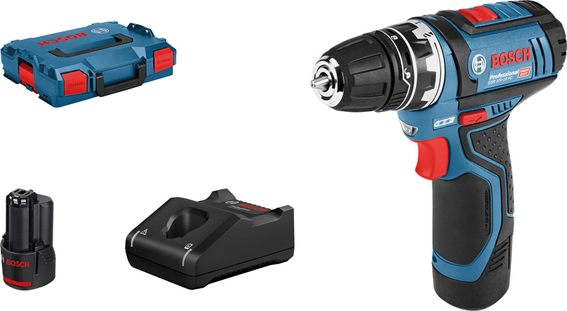 BOSCH Akku-Bohrschrauber GSR 12V-15 FC 2x 2,0 Ah L-BOXX