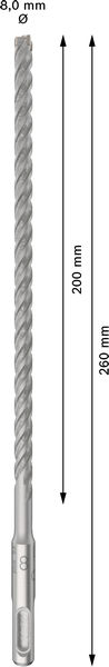 BOSCH PRO SDS plus-5X Hammerbohrer, 8 x 200 x 260 mm, 10-tlg. BOSCH PRO SDS plus-5X Hammerbohrer, 8 x 200 x 260 mm, 10-tlg.