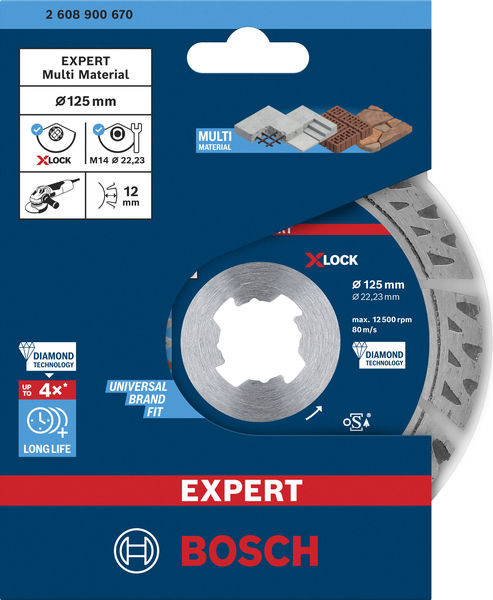 BOSCH EXPERT MultiMaterial X-LOCK Diamanttrennscheiben, 125 x 22,23 x 2,4 x 12 mm BOSCH EXPERT MultiMaterial X-LOCK Diamanttrennscheiben, 125 x 22,23 x 2,4 x 12 mm