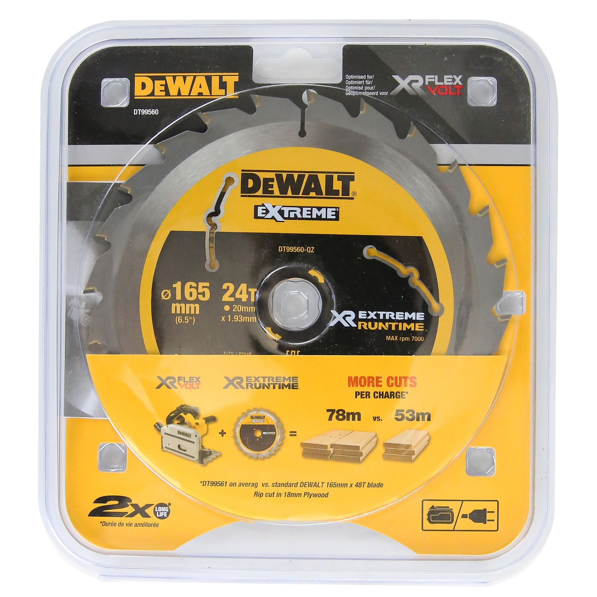DEWALT Kreissägeblatt Ø165x20 mm 24WZ/FZ DEWALT Kreissägeblatt Ø165x20 mm 24WZ/FZ