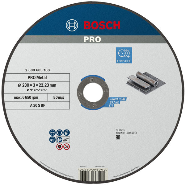 BOSCH Trennscheibe gerade Standard for Metal A 30 S BF, 230 mm, 3,0 mm BOSCH Trennscheibe gerade Standard for Metal A 30 S BF, 230 mm, 3,0 mm